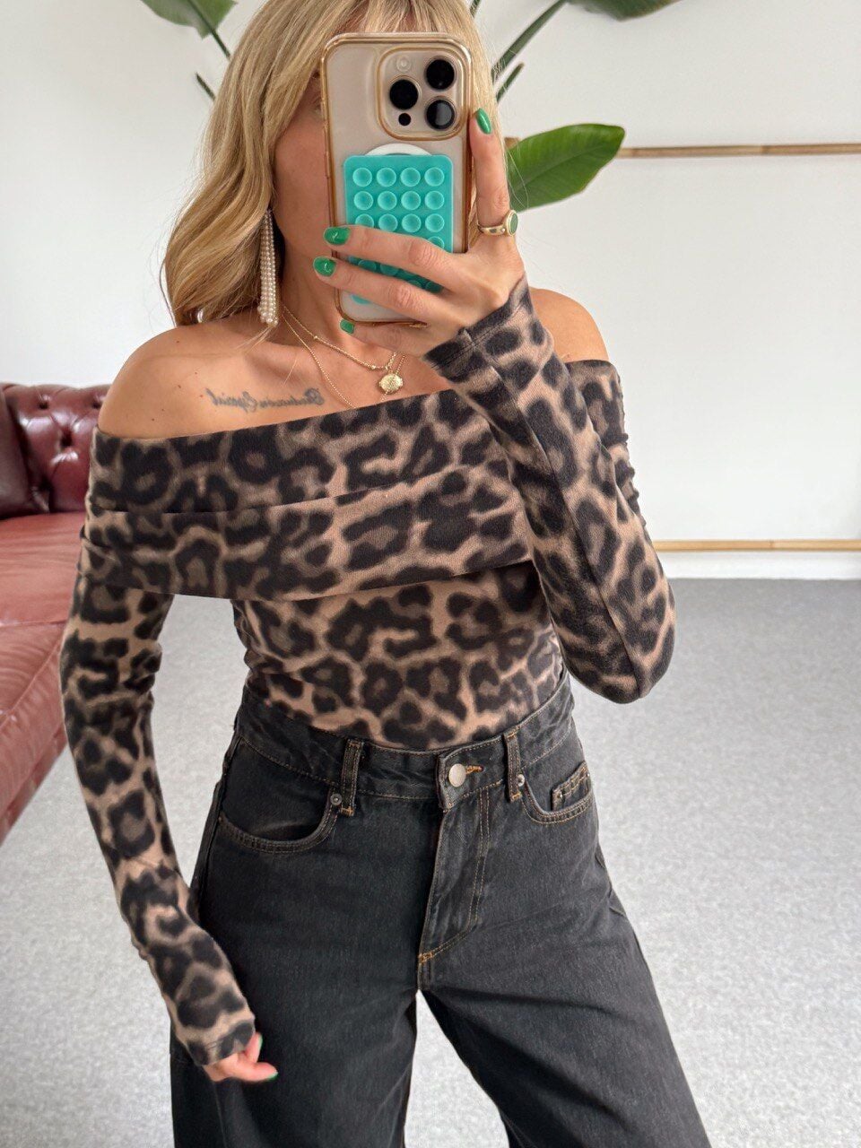 LEOPAR MADONNA YAKA TOP