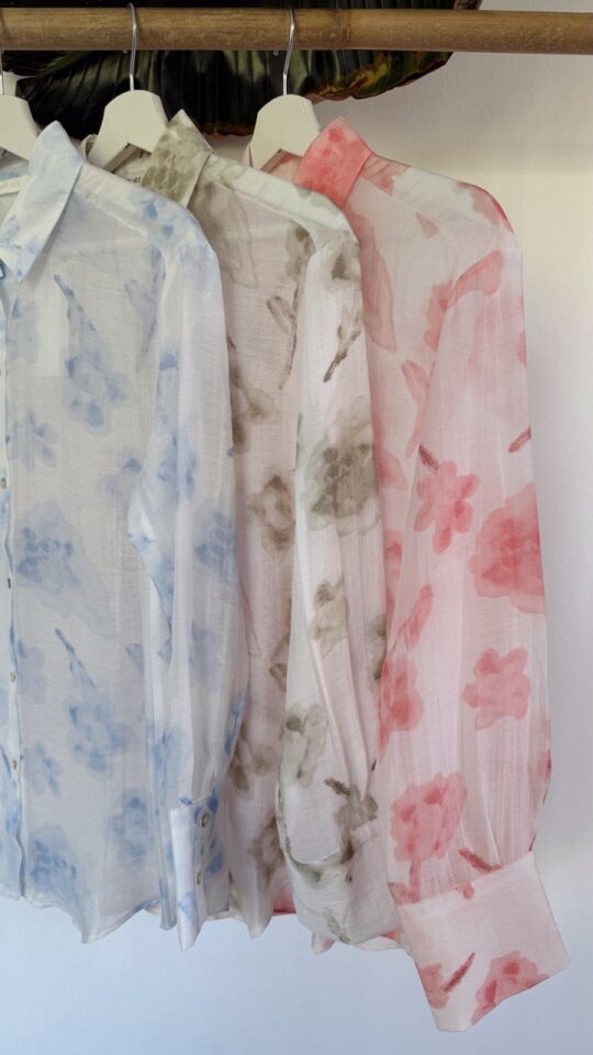 ORGANZE DESENLİ YEŞİL TÜL GÖMLEK