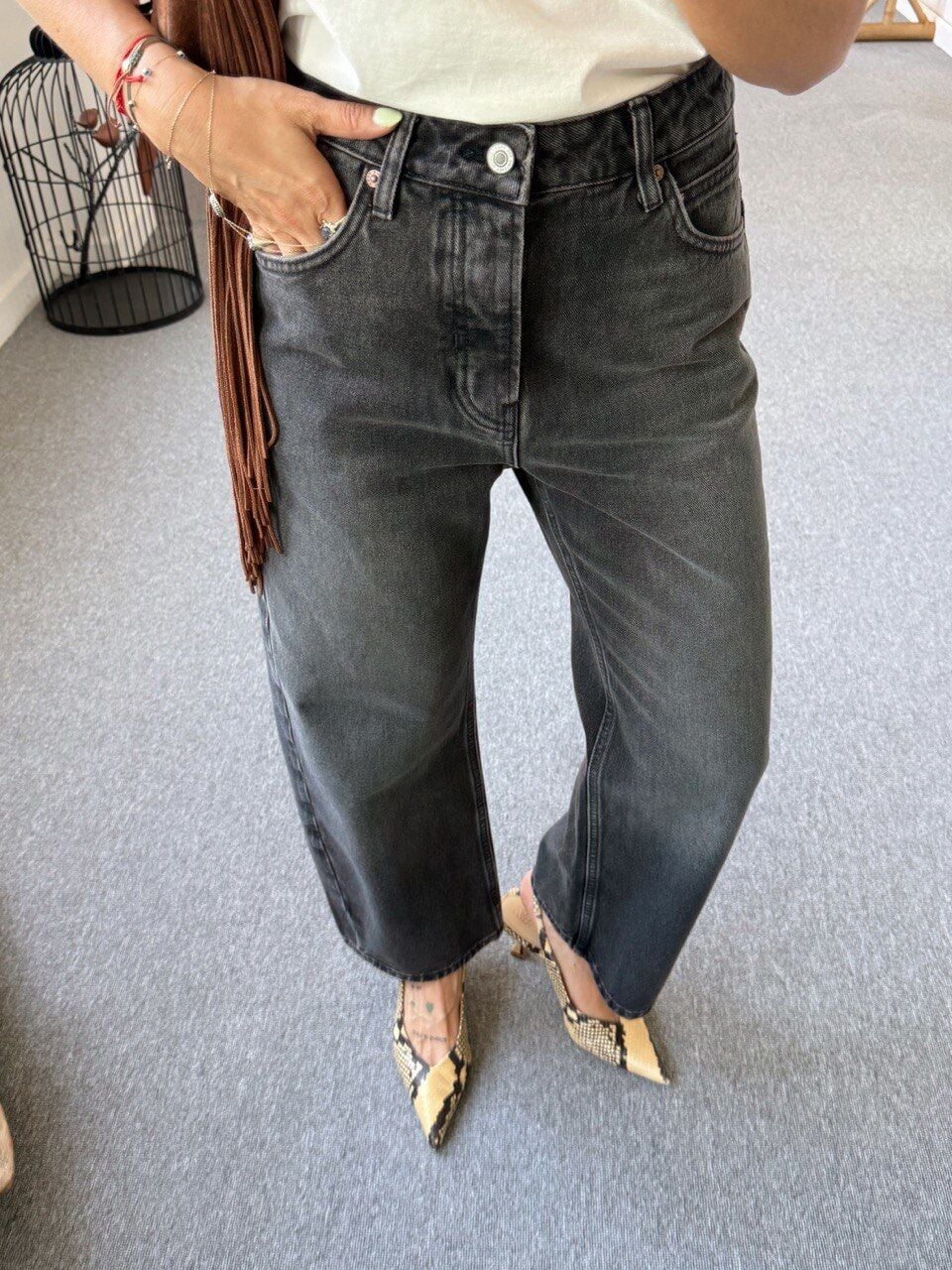 ANTRASİT YIKAMALI JEAN PANTOLON