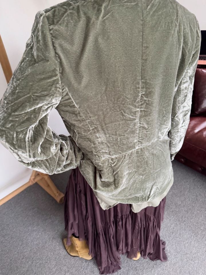 MİNT RENGİ KADİFE İTHAL CEKET