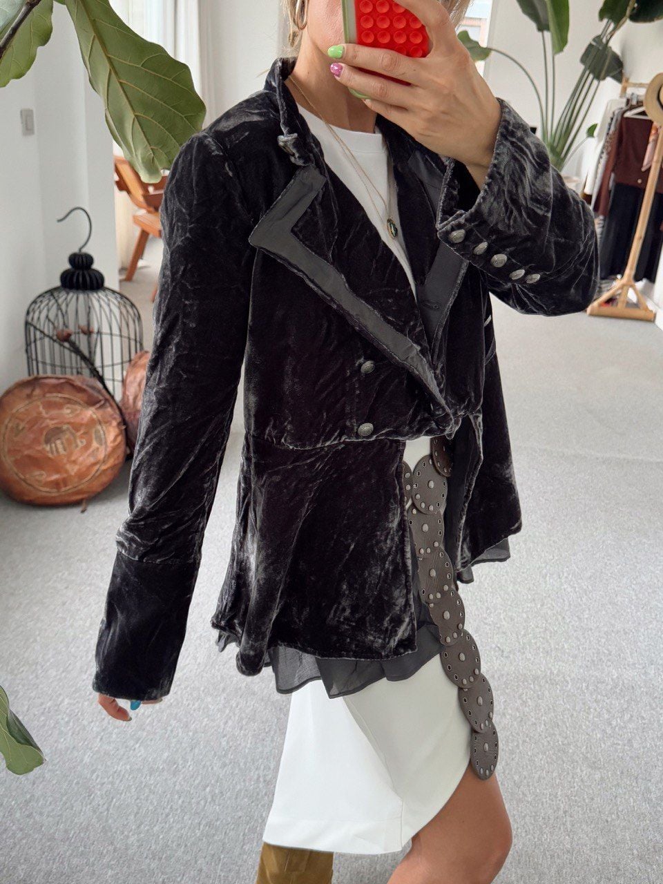 KOYU GRİ KADİFE İTHAL CEKET