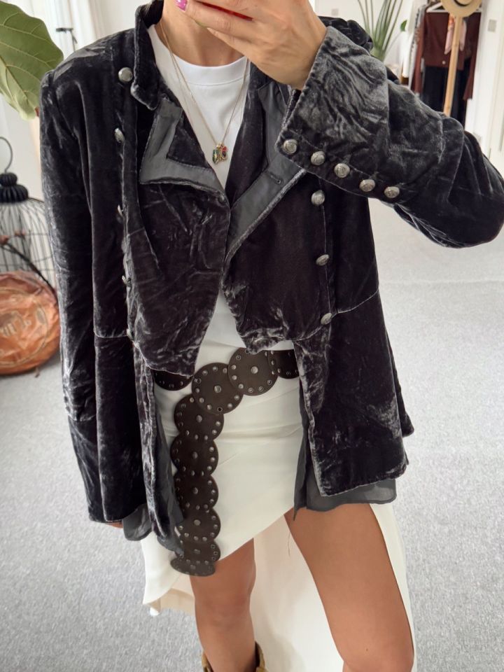 KOYU GRİ KADİFE İTHAL CEKET