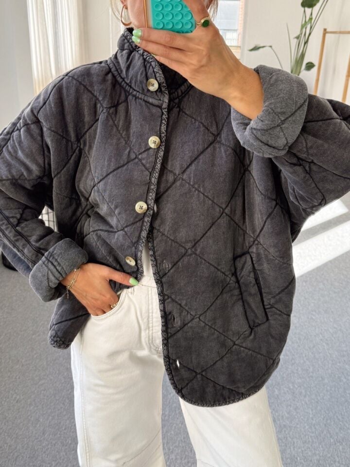 GRİ KAPİTONE İTHAL CEKET