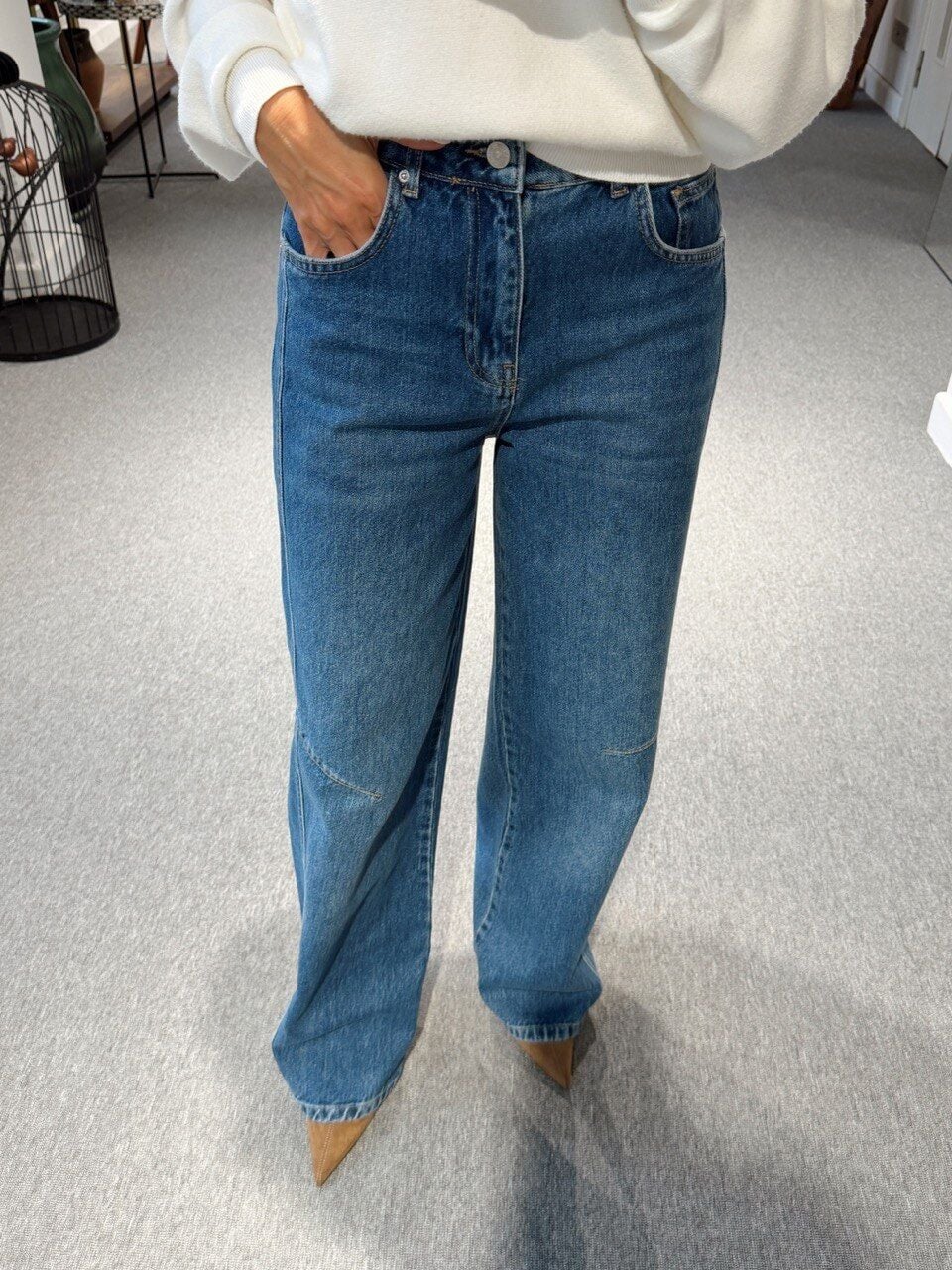 MAVİ BARREL JEAN
