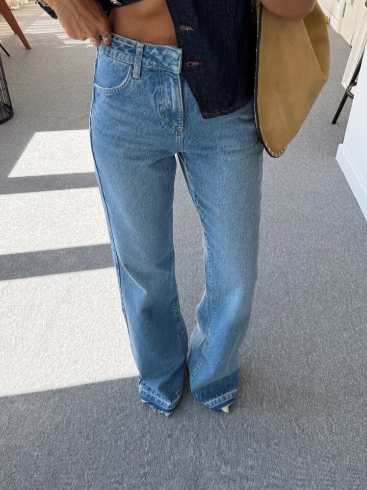 PAÇA DETAY ARA  BEL DENIM PANTOLON