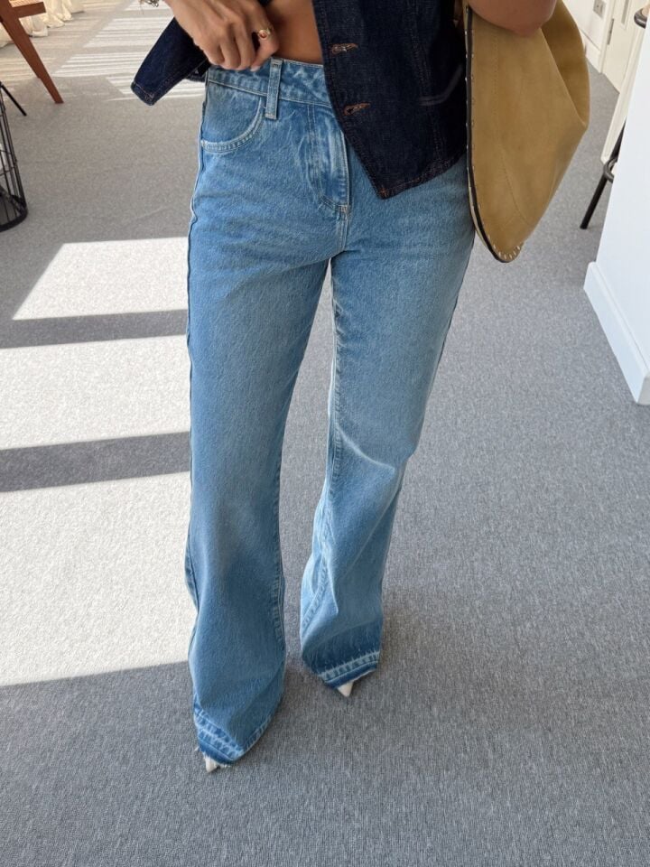 PAÇA DETAY ARA  BEL DENIM PANTOLON