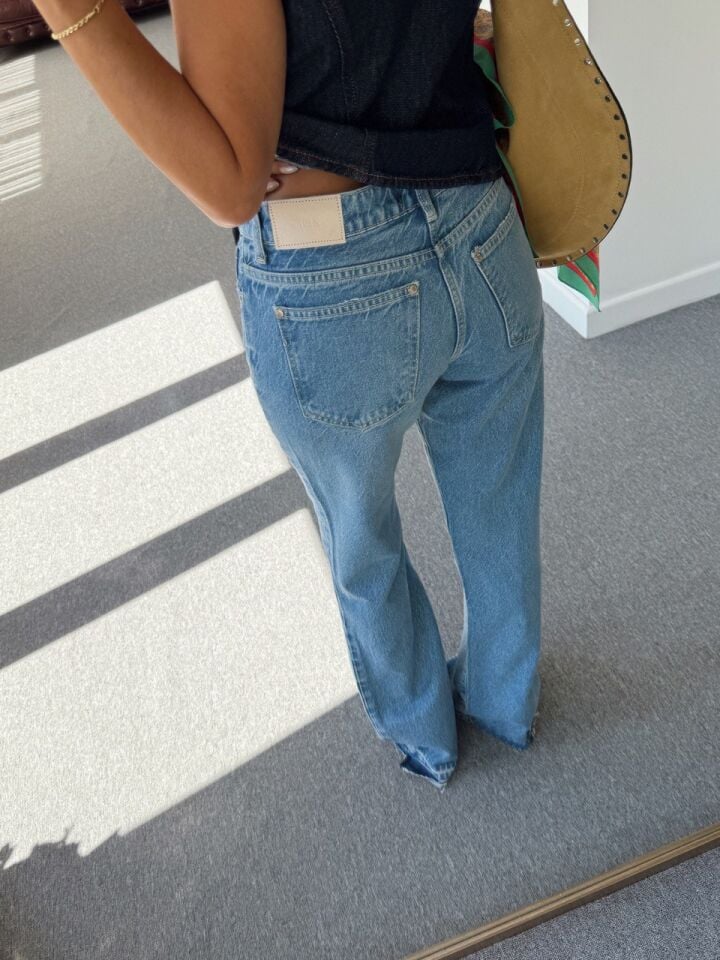 PAÇA DETAY ARA  BEL DENIM PANTOLON