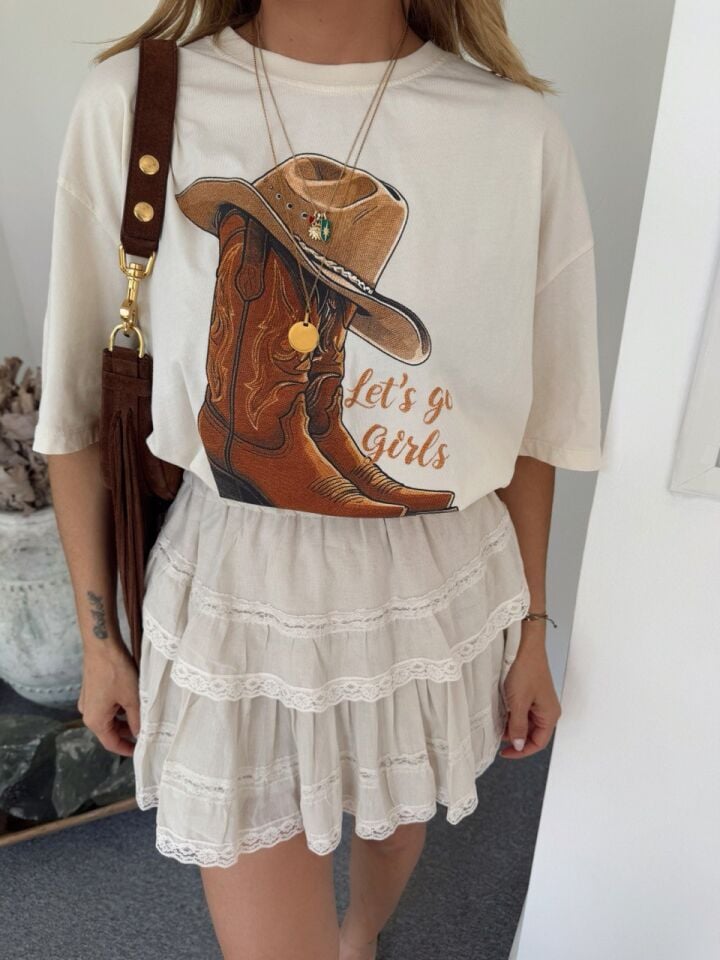 KOVBOY ÇİZMESİ BASKILI TSHIRT
