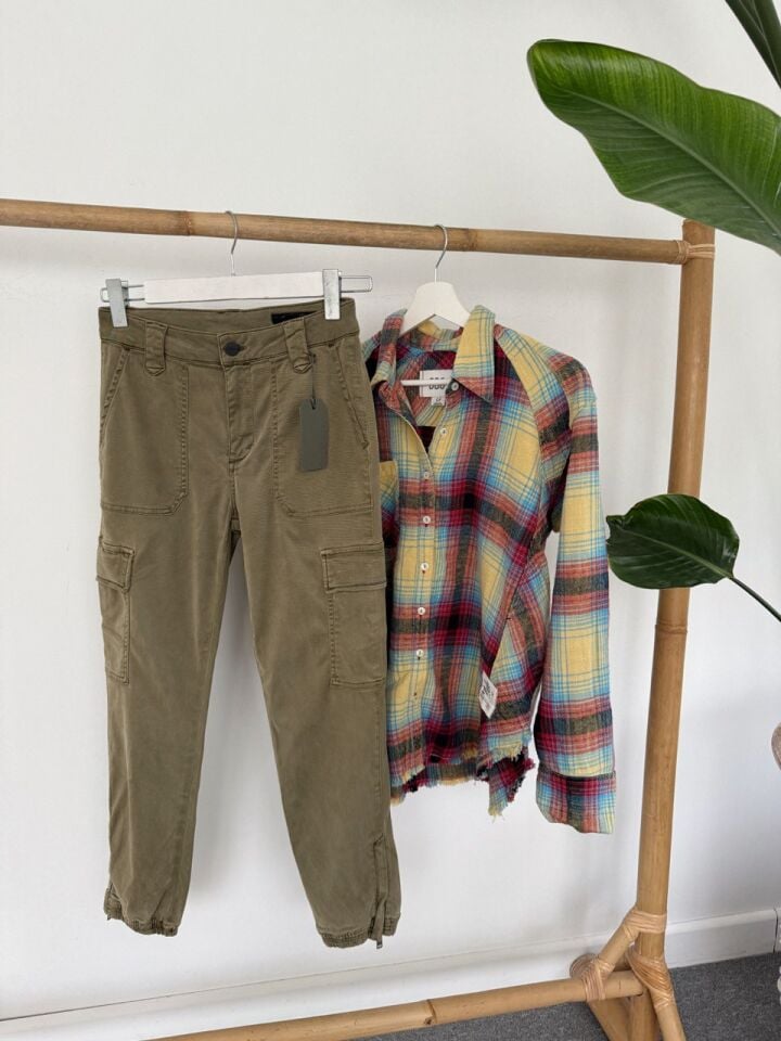 SARI-MAVİ EKOSE ODUNCU İTHAL GÖMLEK