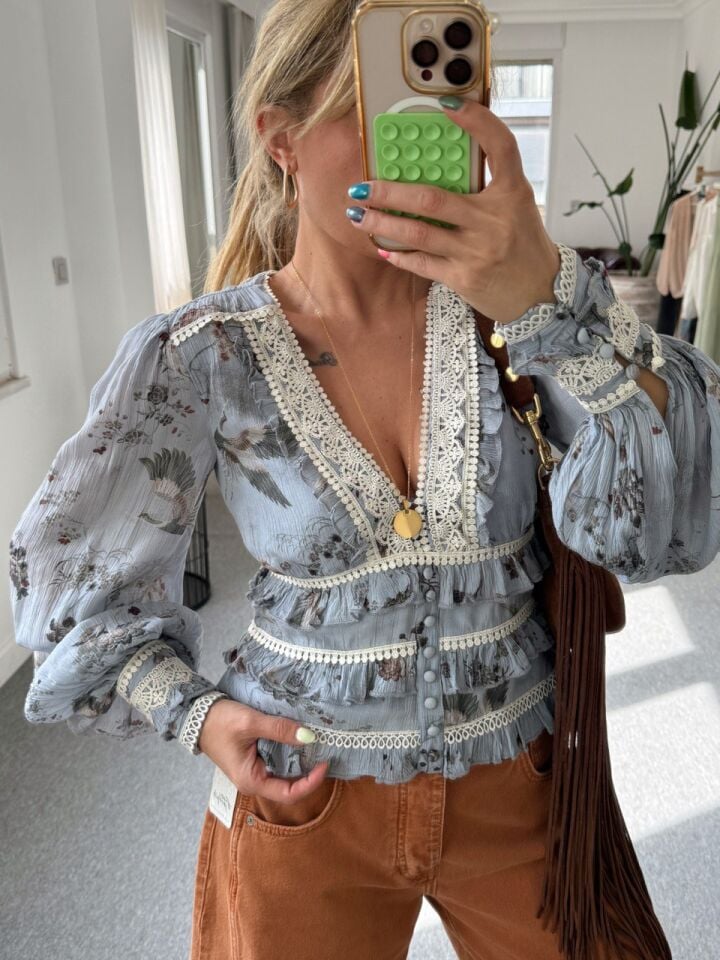 FLORAL DESEN İTHAL TOP BLUZ
