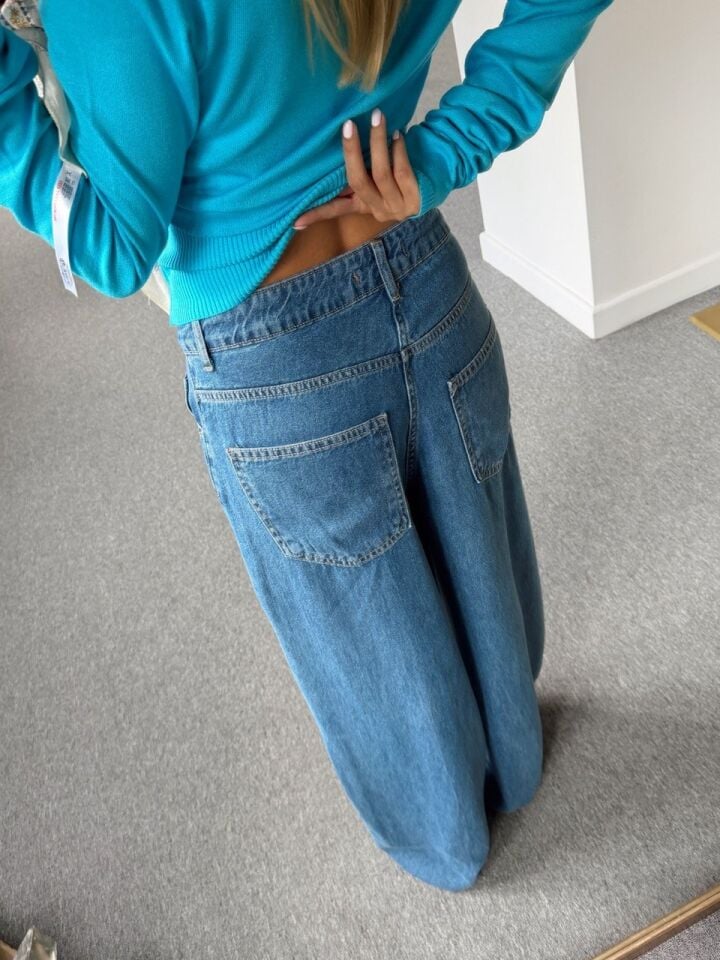 KOYU MAVİ WİDE- LEG JEAN