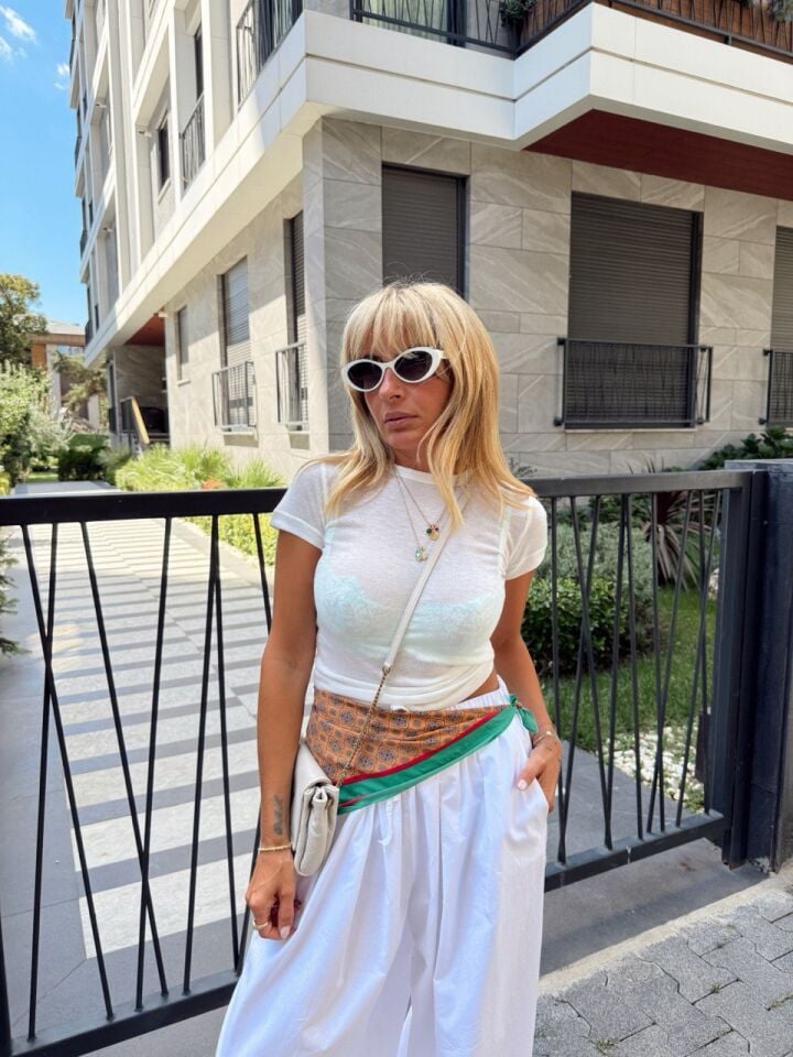 BEYAZ SONSUZ KUMAŞ BASIC TSHIRT