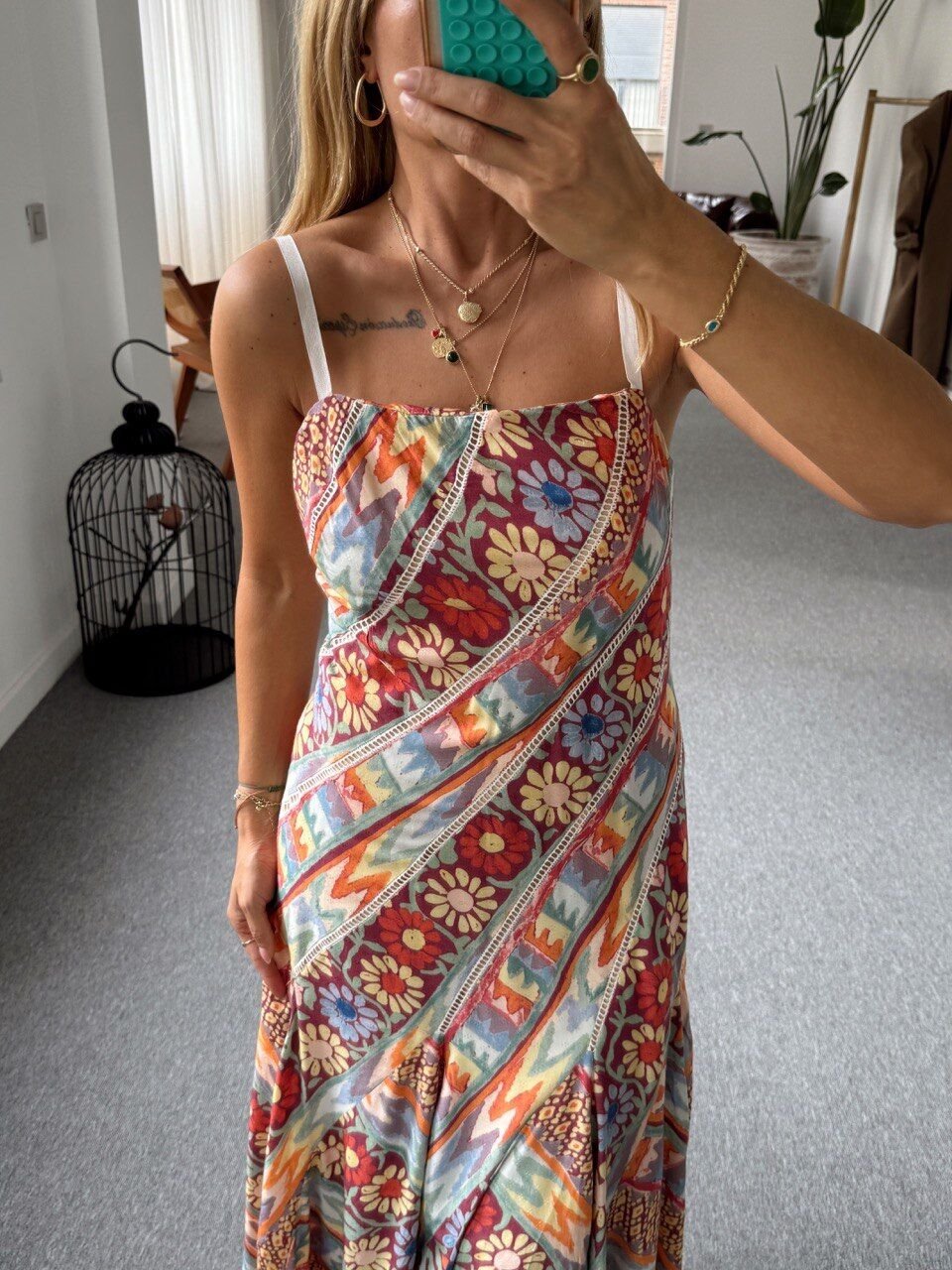 DESENLİ MAXI İTHAL ELBİSE