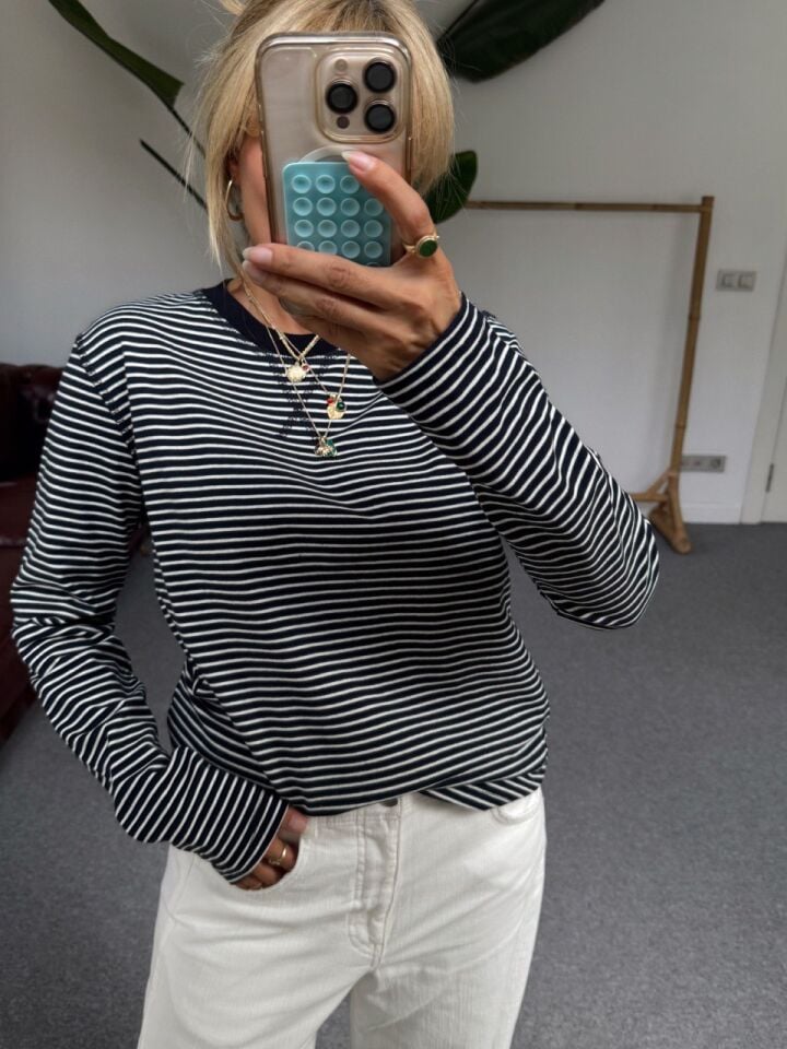 LACİVERT ÇİZGİLİ BASIC