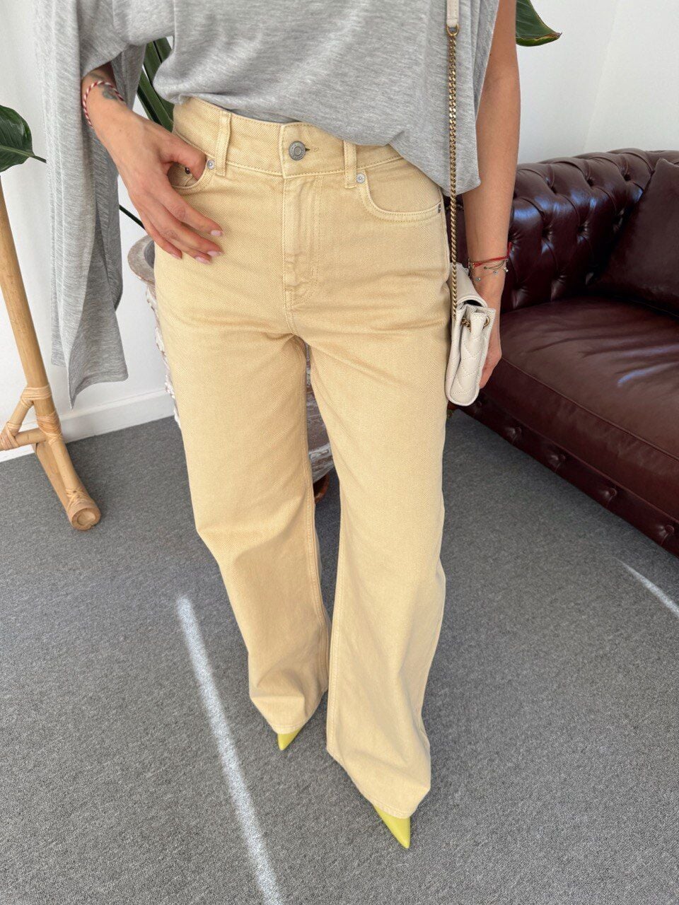 SARI WIDE LEG DENIM PANTOLON