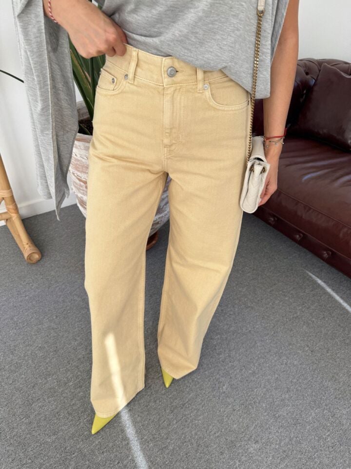 SARI WIDE LEG DENIM PANTOLON