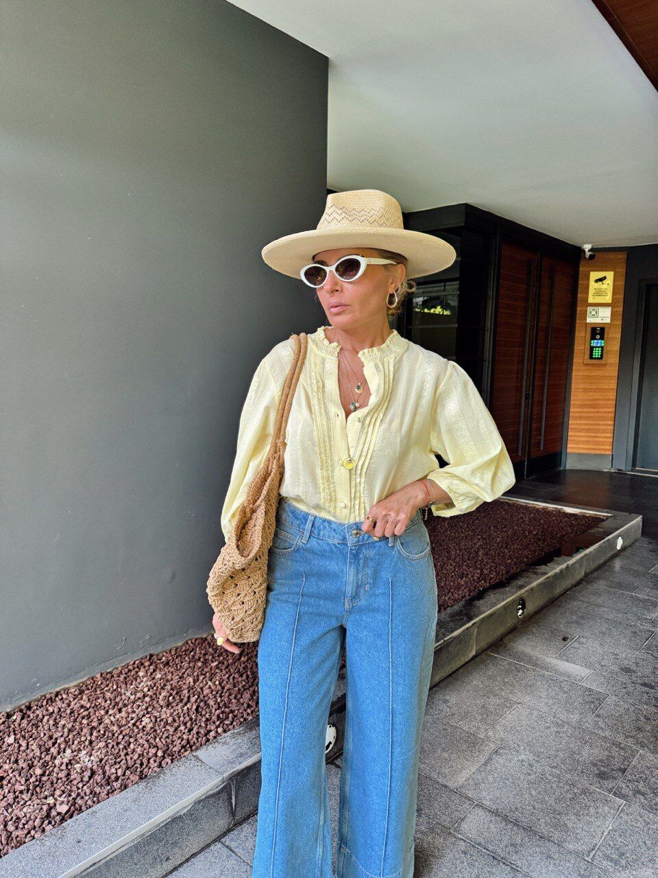 SARI NERVÜR DETAYLI BALON KOL GÖMLEK