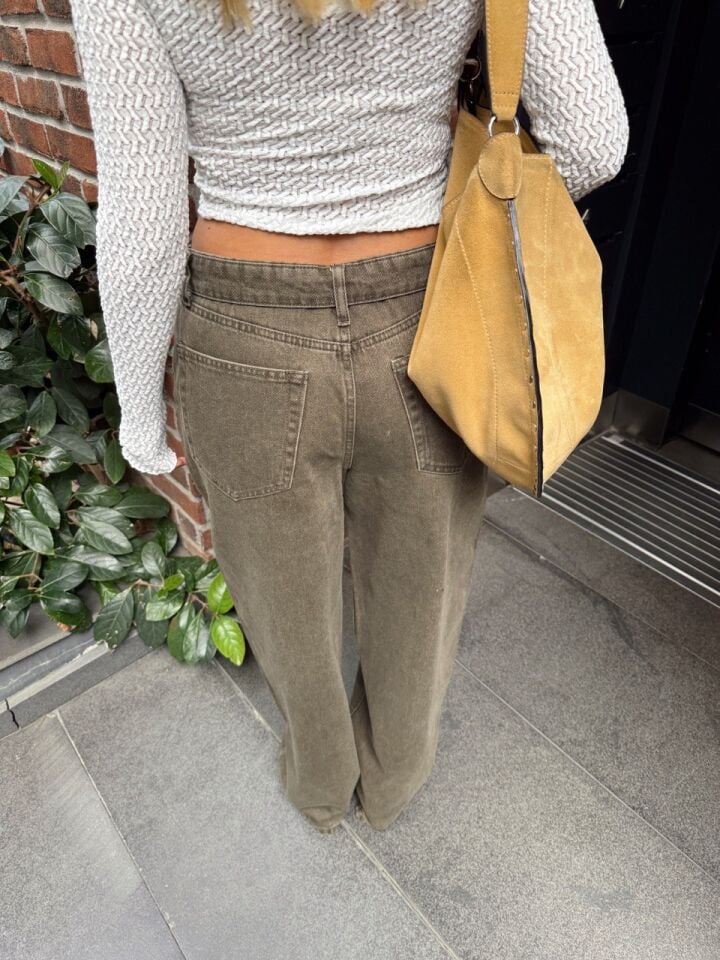 HAKİ BEL DETAY JEAN