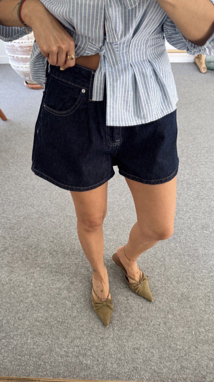 KOYU LACİVERT DENIM ŞORT