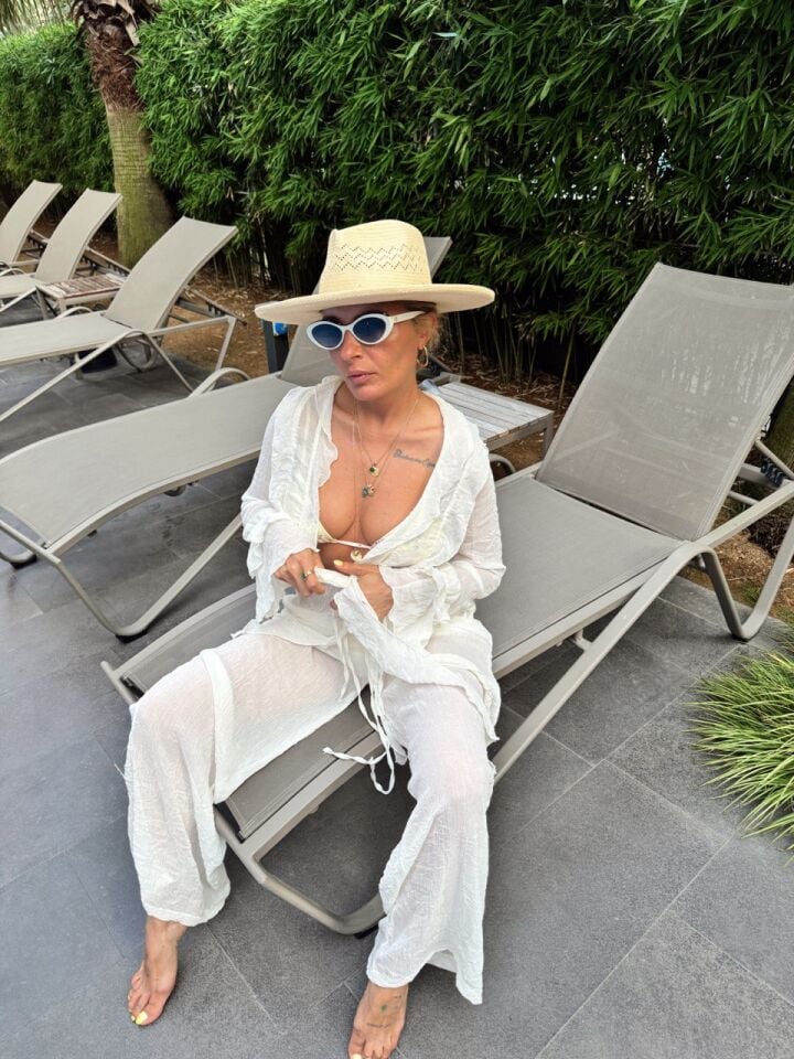 EKRU TRANSPARAN GÖMLEK PANTOLON TAKIM