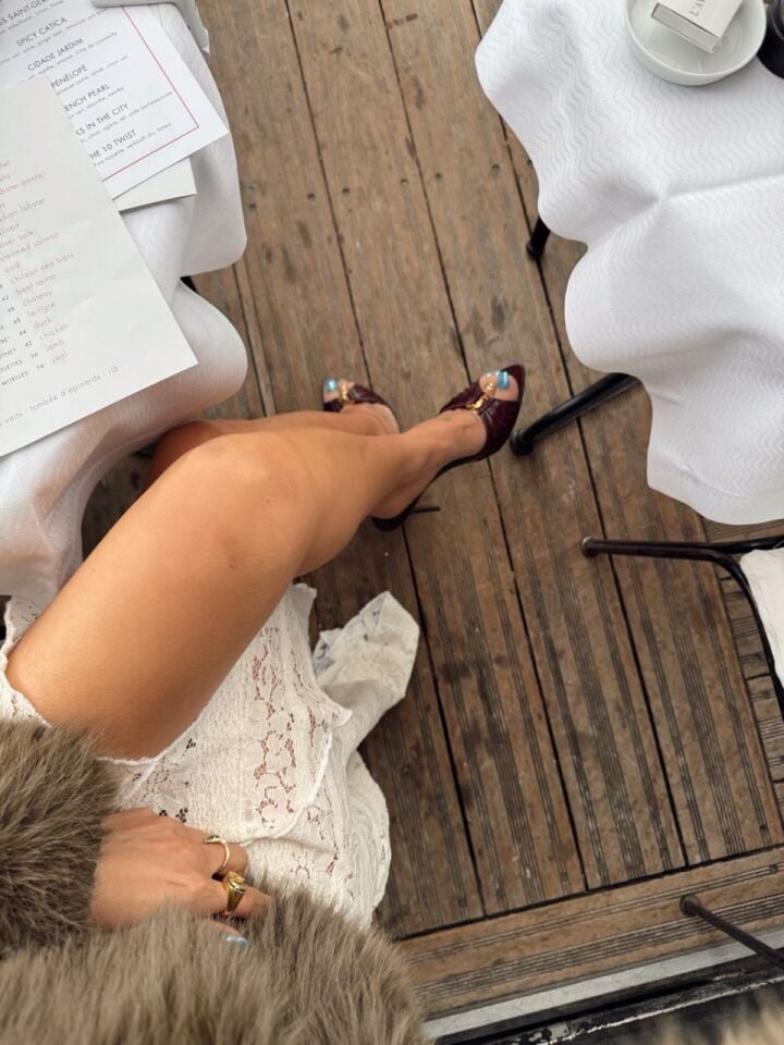 BOHO KREM DANTEL İŞLEMELİ  ETEK
