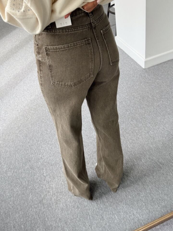 HAKİ DENIM PALAZZO JEAN