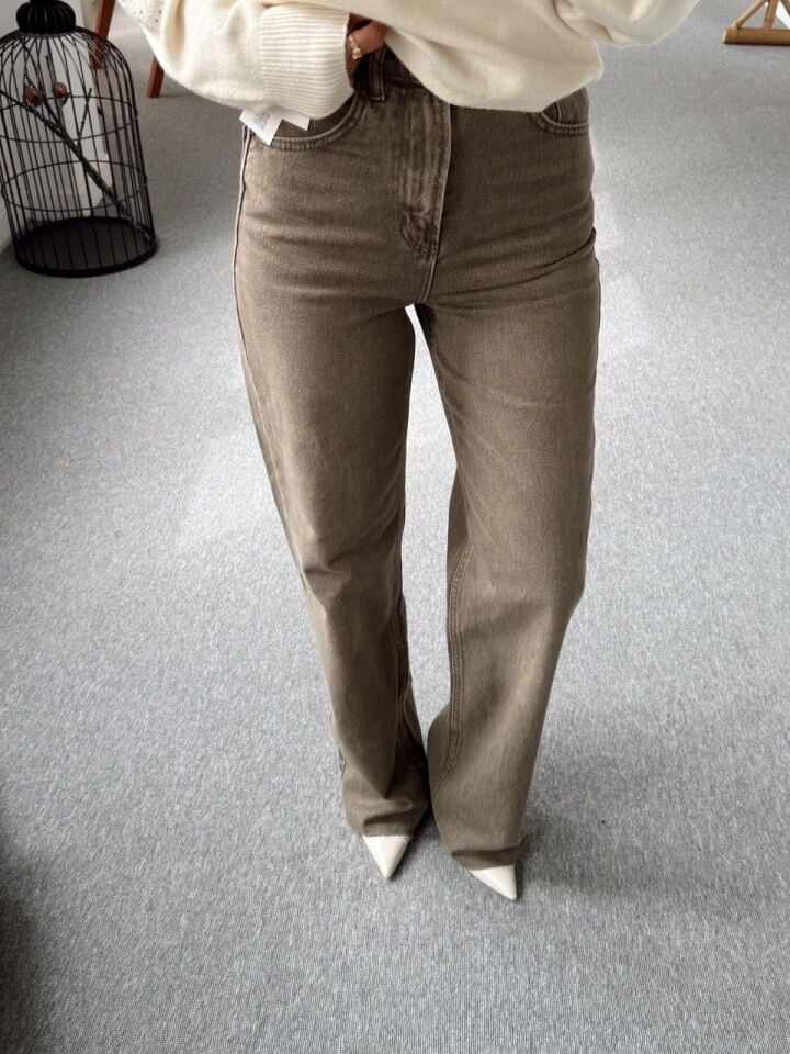 HAKİ DENIM PALAZZO JEAN