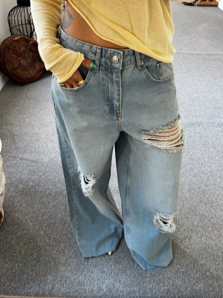 MAVİ RİPPED BAGGY JEAN
