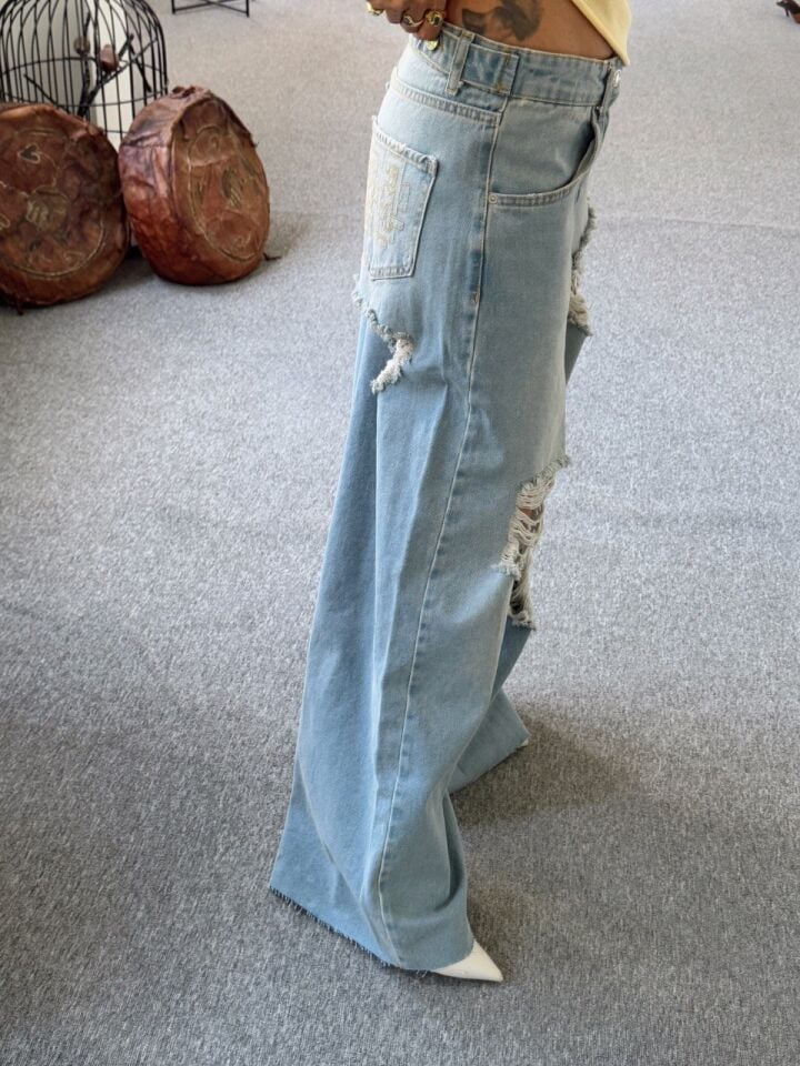 MAVİ RİPPED BAGGY JEAN