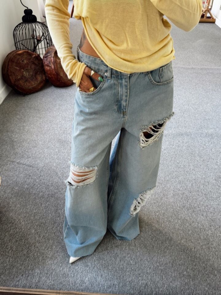 MAVİ RİPPED BAGGY JEAN