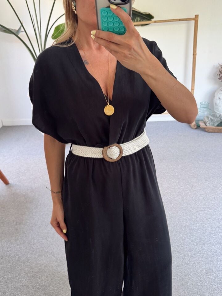 SİYAH YARASA KOL KEMERLİ TENSEL  TULUM