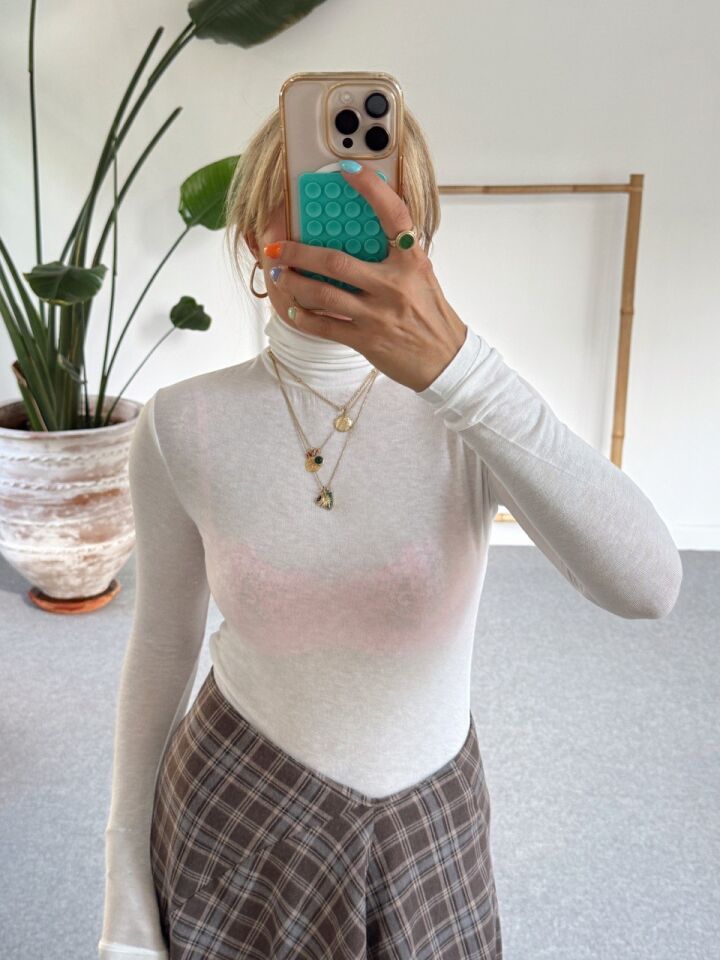 BEYAZ BALIKÇI YAKA MODAL BASIC XS