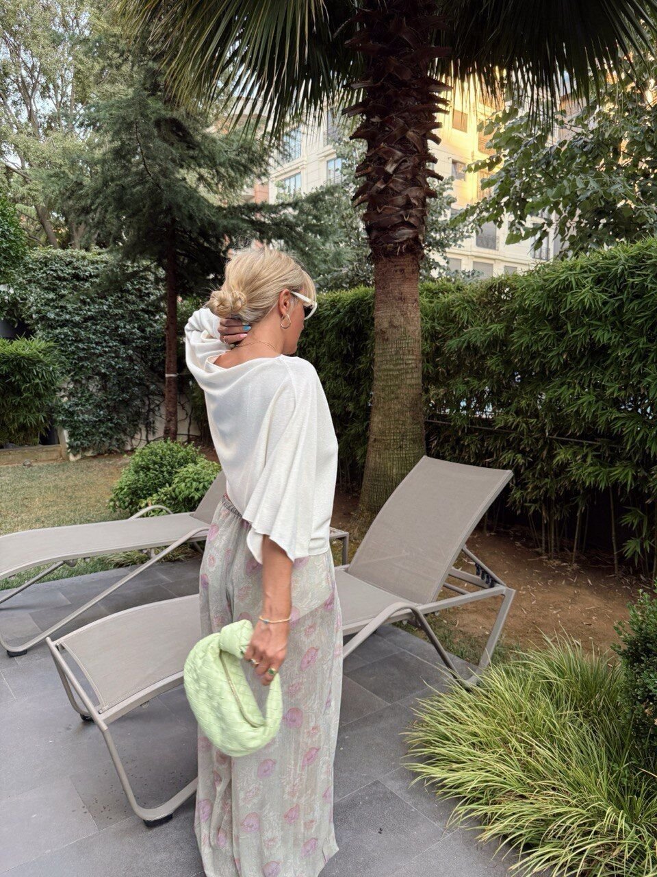 ŞİFON ASTARLI ÇİÇEK DESEN TÜL ŞALVAR