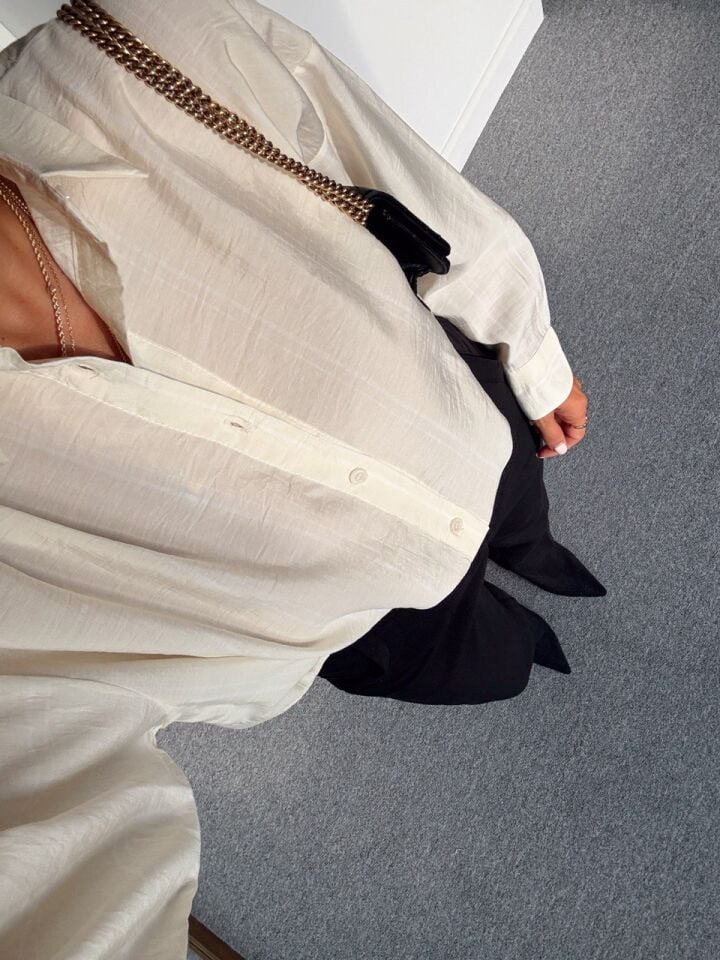 ÇİFT ÇİZGİLİ PAMUKLU GÖMLEK