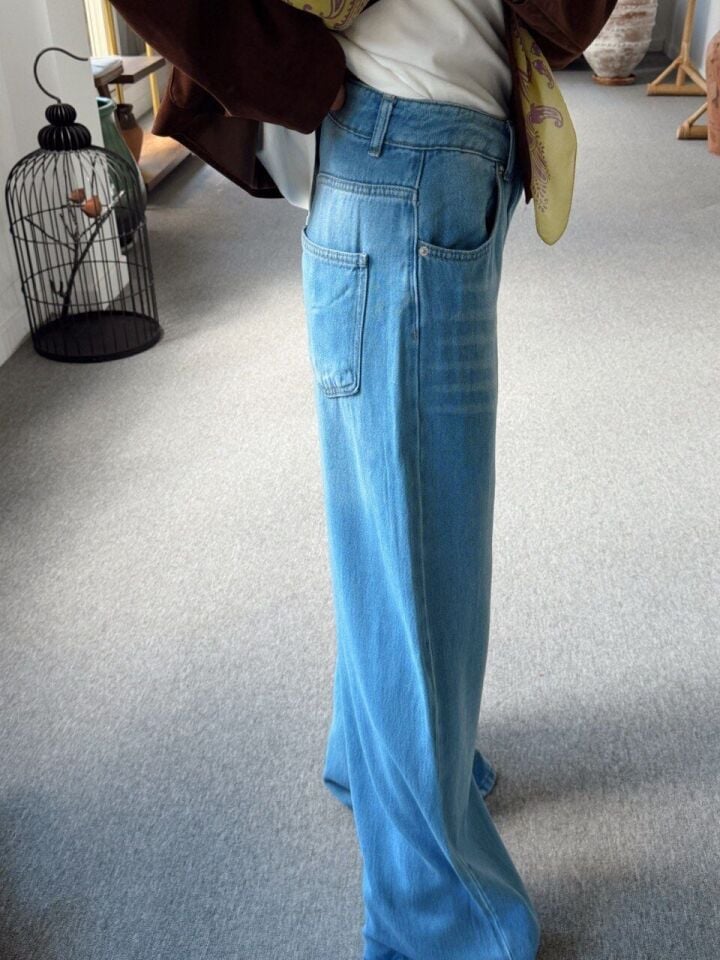 AÇIK MAVİ BOL PAÇA JEAN