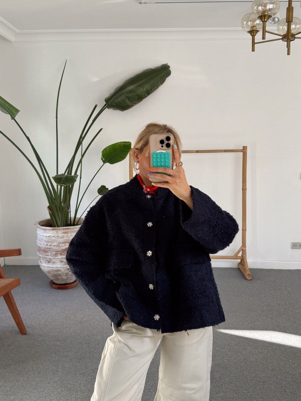 LACİVERT  BUKLET CEKET