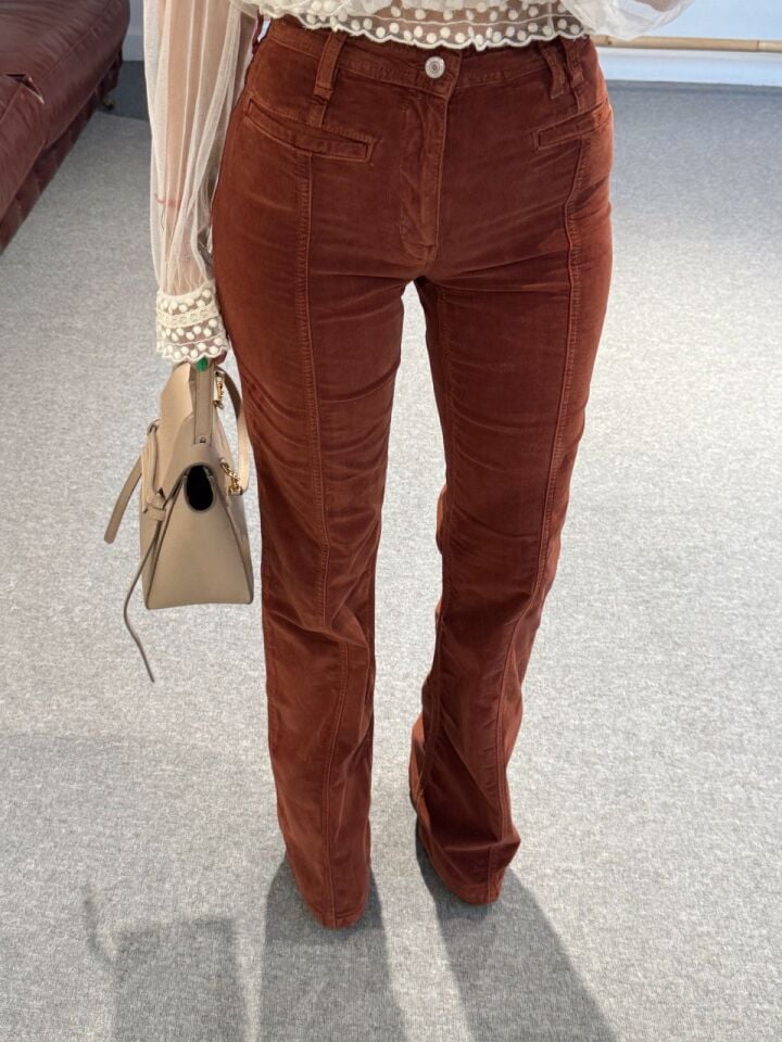 KADİFE YILDIZ DESENLİ PANTOLON