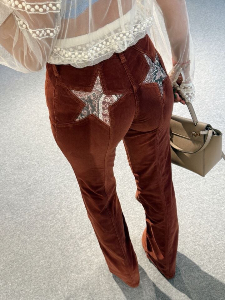 KADİFE YILDIZ DESENLİ PANTOLON