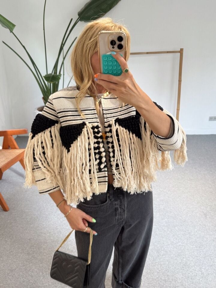 ETNİK PÜSKÜL DETAY İTHAL CEKET