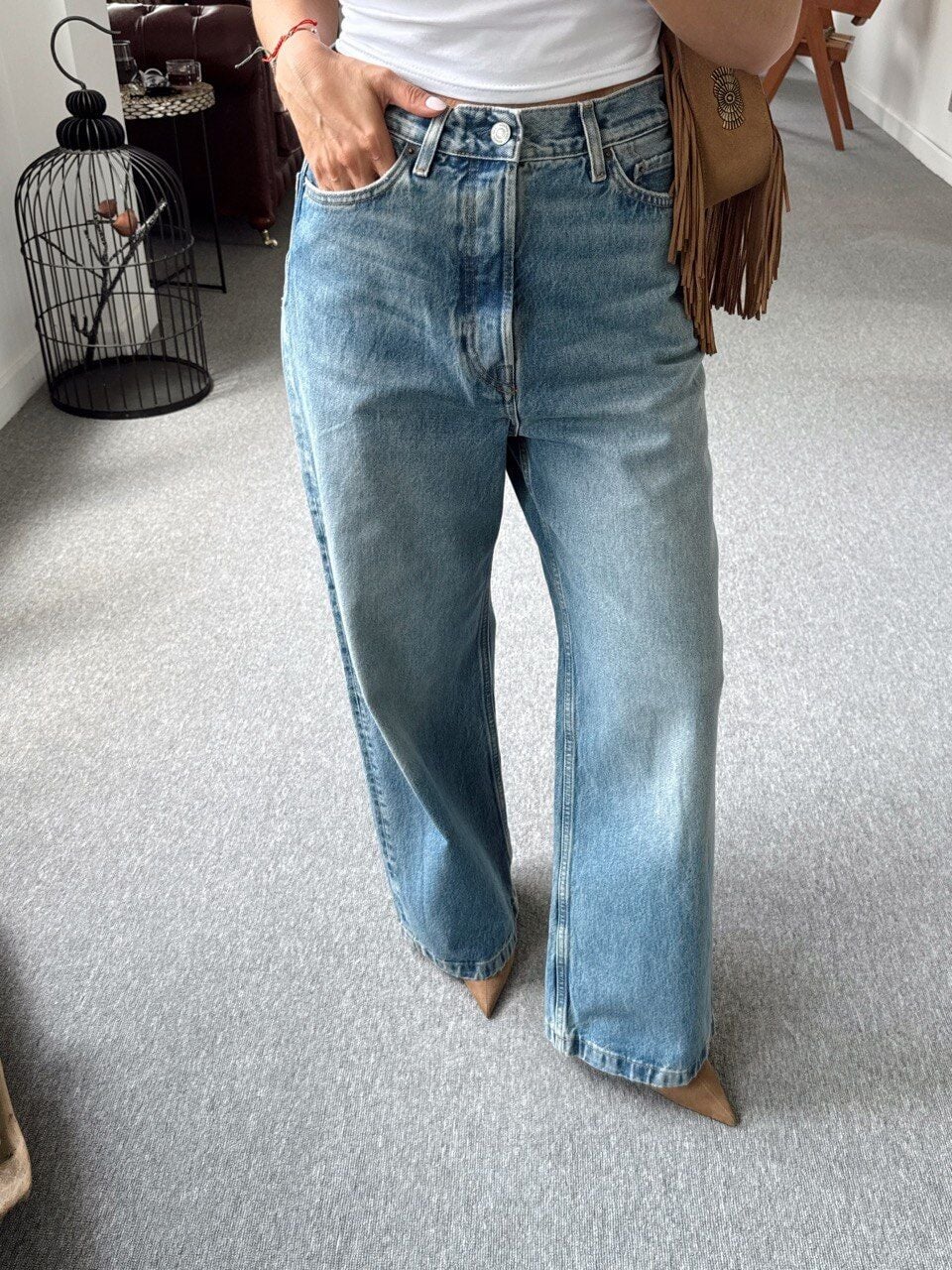 MAVİ TAPERED DENIM PANTOLON