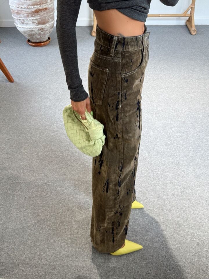 HAKİ-MAVİ RENK GEÇİŞLİ JEAN PANTOLON