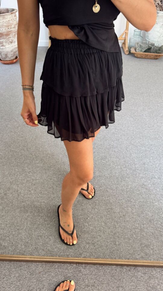 SİYAH MİNİ İTHAL ETEK