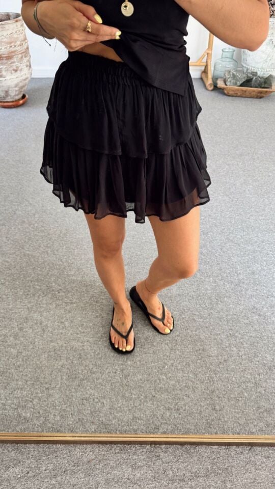 SİYAH MİNİ İTHAL ETEK