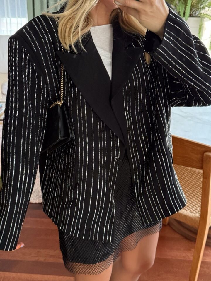 SİYAH TAŞLI BLAZER CEKET