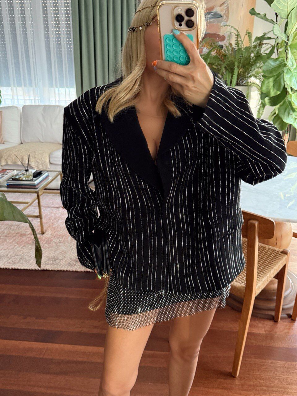 SİYAH TAŞLI BLAZER CEKET