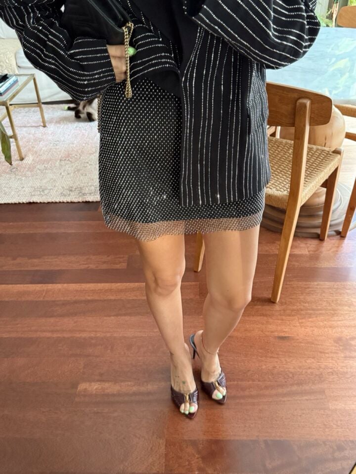 GRİ TAŞLI MİNİ ETEK S