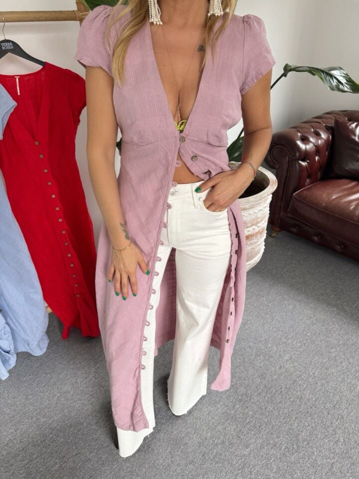 DOKULU KUMAŞ GÜL KURUSU  İTHAL MİDİ ELBİSE