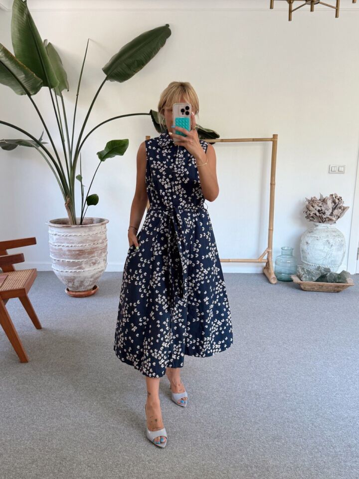 MİNİMAL ÇİÇEK DESENLİ İTHAL GÖMLEK ELBİSE