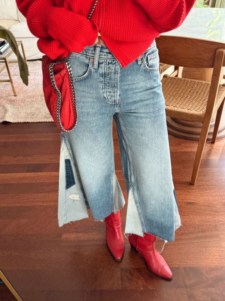 PATCHWORK DESEN BERMUDA JEAN