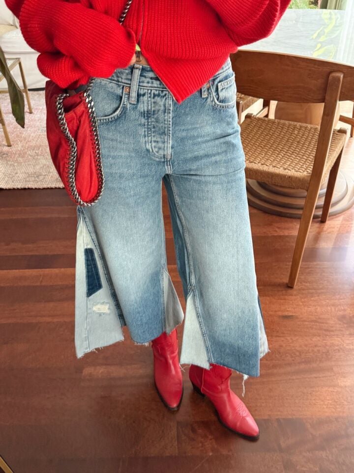 PATCHWORK DESEN BERMUDA JEAN